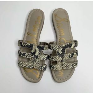 Sam Edelman Size 7 Snake Flats Bay Slide Sandals
